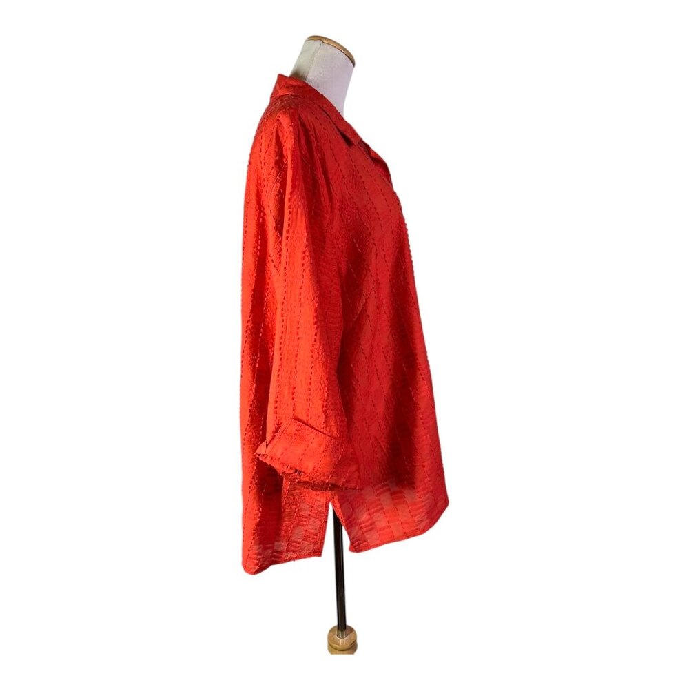 NWT Multiples Plus Size 2X Button-Front Tunic Shi… - image 4